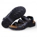 Men's Shoes Outdoor / Office & Career / Athletic / Dress / Casual Nappa Leather Sandals Black / Brown  