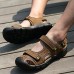 Men's Shoes Outdoor / Casual Nappa Leather / Fabric Sandals Brown / Yellow / Khaki  