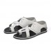   Men's Shoes Casual Leatherette Sandals Black / White  