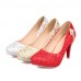 Women's Shoes Glitter Stiletto Heel Heels/Round Toe Heels Dress Red/Silver/Gold