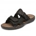 Men's Shoes Outdoor / Work & Duty / Casual Leather Sandals Black / Brown / Khaki  