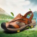 Men's Shoes Outdoor / Office & Career / Athletic / Dress / Casual Nappa Leather Sandals Brown  