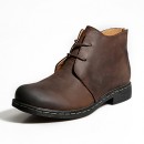 Shoes Leather Casual Boots Casual Low Heel Lace-up Black / Brown  