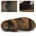 Men's Shoes Outdoor / Office & Career / Athletic / Casual Nappa Leather Big size Sandals Khaki  