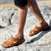 Men's Shoes Outdoor / Office & Career / Athletic / Dress / Casual Nappa Leather Sandals / Flip-Flops Brown  