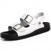 Men's Shoes Outdoor / Office & Career / Work & Duty / Athletic / Casual Nappa Leather Sandals Black / Brown / White  