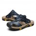 Men's Genuine Leather Slippers Outdoor Flip-Flops Comfortable Sandals  