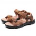 Men's Shoes Outdoor / Office & Career /Work & Duty / Athletic / Dress / Casual Nappa Leather Sandals Black/Brown  