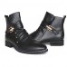 Shoes Casual Leather Boots Elevator Shoes Black  