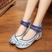 Women's Shoes Canvas Spring / Summer / Fall Mary Jane / Comfort Flats Casual Flat Heel Buckle / Flower Blue / Green