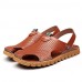 Men's Shoes Outdoor / Office & Career / Athletic / Dress / Casual Leather Sandals Brown  