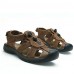 Men's Shoes Outdoor / Casual Leather Sandals Brown / Khaki  