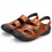 Men's Shoes Leather Casual Sandals Casual Brown / Khaki  