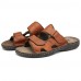 Men's Shoes Outdoor / Work & Duty / Casual Leather Sandals Black / Brown / Khaki  