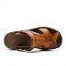 Men's Genuine Leather Slippers Outdoor Flip-Flops Comfortable Sandals  