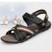 Men's Shoes Outdoor / Office & Career / Athletic / Casual Nappa Leather Sandals Big Size Black / Brown  