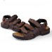 Men's Shoes Outdoor / Office & Career / Athletic / Dress / Casual Nappa Leather Sandals Black / Brown  