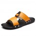 Men's Shoes Outdoor / Office & Career / Casual Leather Sandals Black / Yellow / White  