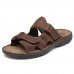 Men's Shoes Outdoor / Work & Duty / Casual Leather Sandals Black / Brown / Khaki  
