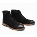 Shoes Leather Casual Boots Casual Low Heel Lace-up Black / Brown  