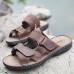 Men's Shoes Outdoor / Work & Duty / Casual Leather Sandals Black / Brown / Khaki  