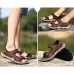 Men's Shoes Outdoor / Office & Career / Athletic / Dress / Casual Nappa Leather Sandals Black / Brown / Taupe  