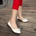 Women's Shoes Leatherette Flat Heel Round Toe Flats Outdoor / Office & Career / Dress / Casual Black / White