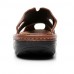 Men's Shoes summer Outdoor / Casual Leather Platform Slippers Black / Brown  