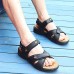 Men's Shoes Outdoor / Office & Career / Athletic / Dress / Casual Nappa Leather Sandals Black / Brown  