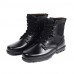 Shoes Leather / Canvas Outdoor / Athletic Boots Outdoor / Athletic Flat Heel Lace-up Black  