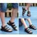 Men's Shoes Outdoor / Office & Career / Athletic / Dress / Casual Nappa Leather Sandals Black / Brown  