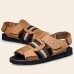 Men's Shoes Outdoor / Office & Career / Athletic / Dress /Casual Nappa Leather Sandals Big Size Black / Brown  