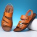 Men's Shoes Outdoor / Office & Career / Work & Duty / Athletic / Casual Nappa Leather Sandals Black  