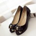 Women's Shoes Leatherette Flat Heel Round Toe Flats Outdoor / Office & Career / Dress / Casual Black / White