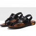 Men's Shoes Outdoor / Athletic / Casual Nappa Leather Sandals Black / Brown  