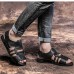 Men's Shoes Outdoor / Office & Career / Athletic / Dress /Casual Nappa Leather Sandals Big Size Black / Brown  