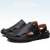 Men's Shoes Outdoor / Office & Career / Athletic / Dress / Casual Nappa Leather Sandals Black / Brown  