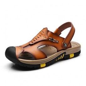 Men's Shoes Outdoor / Office & Career / Athletic / Dress / Casual Nappa Leather Sandals Brown  