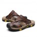 Men's Genuine Leather Slippers Outdoor Flip-Flops Comfortable Sandals  