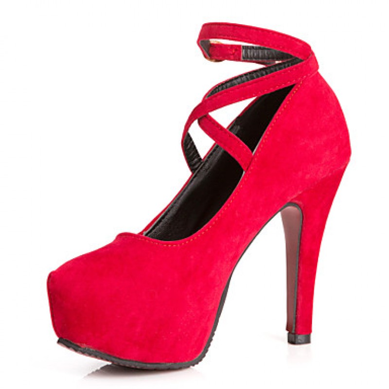 Women's Summer Heels Suede Dress Stiletto Heel Black / Blue / Red