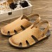 Men's Shoes Outdoor / Office & Career / Athletic / Dress / Casual Nappa Leather Sandals Big Size Black / Brown  