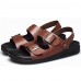 Men's Shoes Outdoor / Office & Career / Work & Duty / Athletic / Casual Nappa Leather Sandals Black / Brown / White  