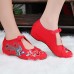 Women's Shoes Canvas Spring Summer Fall Mary Jane Comfort Flats Casual Flat Heel Buckle Flower Black Red Walking