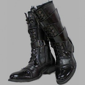 Shoes Outdoor / Office  Career / Party  Evening / Dress / Casual Canvas / Patent Leather Boots Black  