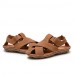 Men's Shoes Outdoor / Office & Career / Casual Leather Sandals Black / Brown  