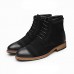 Shoes Leather Casual Boots Casual Low Heel Lace-up Black / Brown  