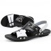 Men's Shoes Outdoor / Office & Career / Athletic / Dress / Casual Nappa Leather Sandals Black  