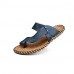Men's Shoes Nappa Leather Outdoor / Casual Sandals Outdoor / Casual Flat Heel Blue / Brown / Yellow  