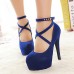 Women's Summer Heels Suede Dress Stiletto Heel Black / Blue / Red