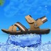 Men's Shoes Outdoor / Office & Career / Athletic / Casual Nappa Leather Sandals Big Size Black / Brown  